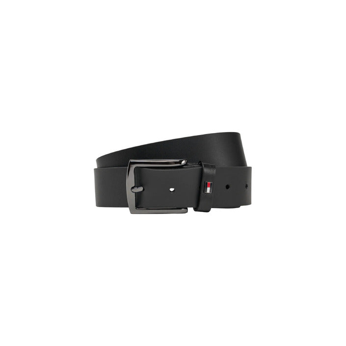 Tommy Hilfiger - Zwarte Leren Riem voor Heren