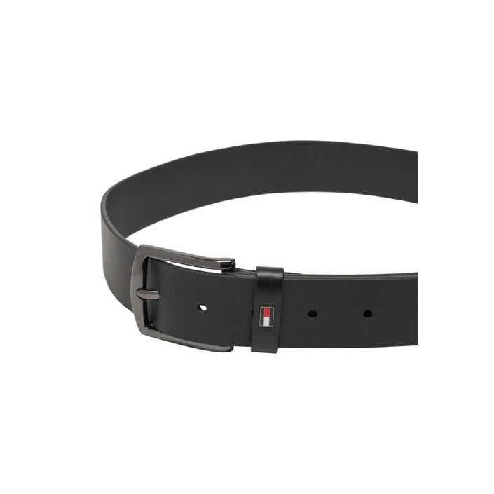 Tommy Hilfiger - Zwarte Leren Riem voor Heren