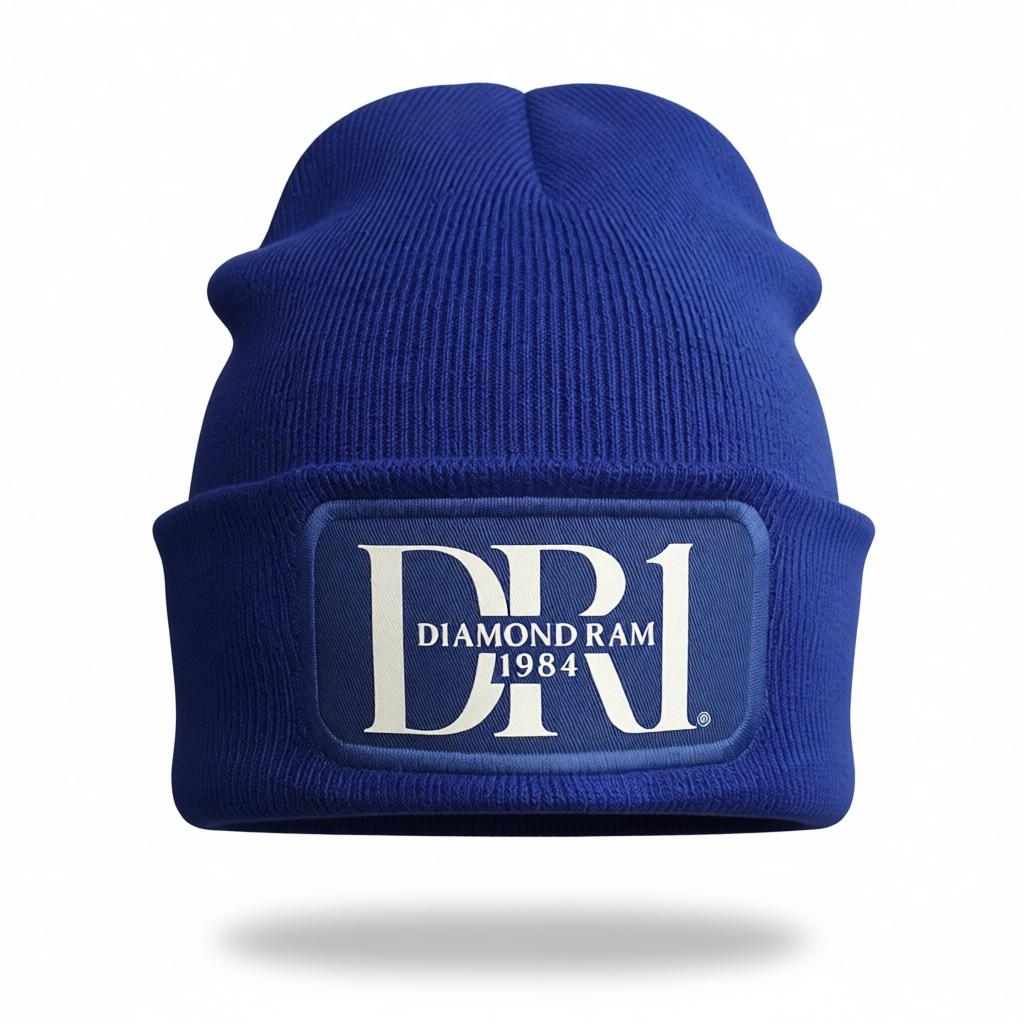 DR1® Beanie Winter Muts - Royal Blue & White