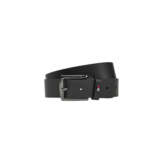 Tommy Hilfiger - Zwarte Leren Riem voor Heren