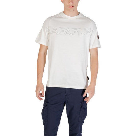 Napapijri - T-shirt Heren Wit met Napapijri tekst